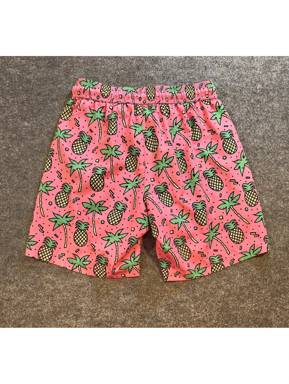 Maamgic Pineapple Palm Tree Swim Trunks XS Pink Tropical Shorts